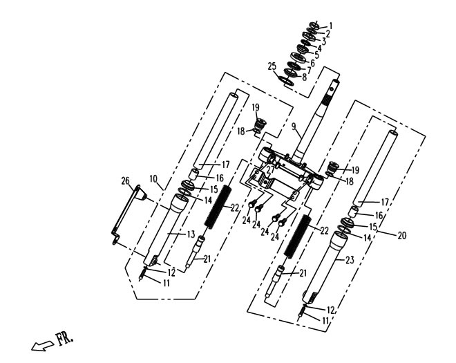 Qlink Pegasus 150 Front Fork Parts